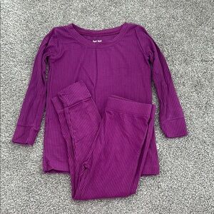 Little Sleepies Purple Ribbed Set